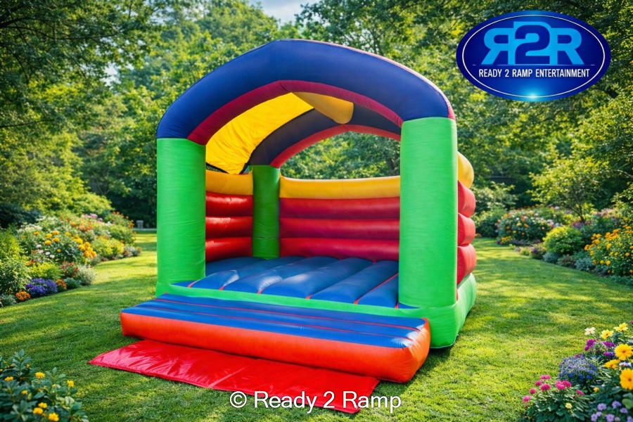 Plain Multi Coloured bouncy castle Kids & Adults 15ft W x 16ft L x 14ft ...